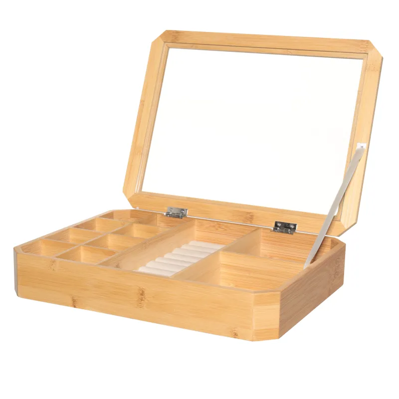 Зергерлік қорап, 30х23 см, бамбук / шыны, бамбук, image-1