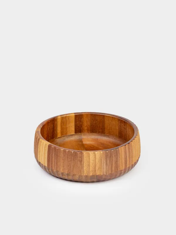 Салатник, 19х6 см, дерево, рифленый, Noble tree, image-2