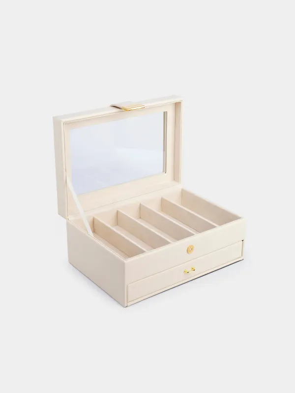 Зергерлік қорап, 26х18 см, ағаш / жасанды былғары, экру, Premiere, image-4