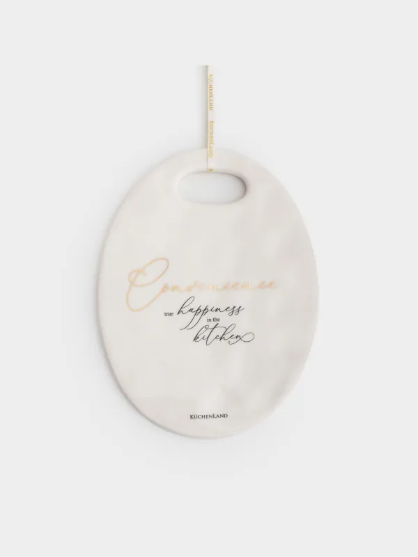 Ыстыққа арналған тұғыр, 15х20 см, керамика, сопақ, сүт түстес, Мыжылған әсер, Crumple kitchen, image-0