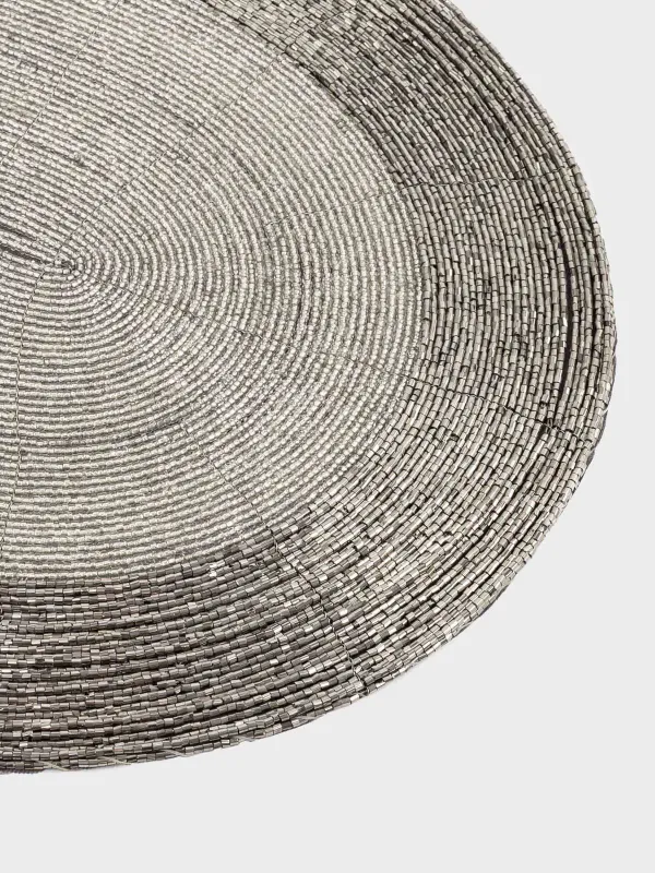 Аспаптарға арналған майлық, 31х41 см, моншақтар, сопақ, күміс-сұр, Shiny beads, image-2