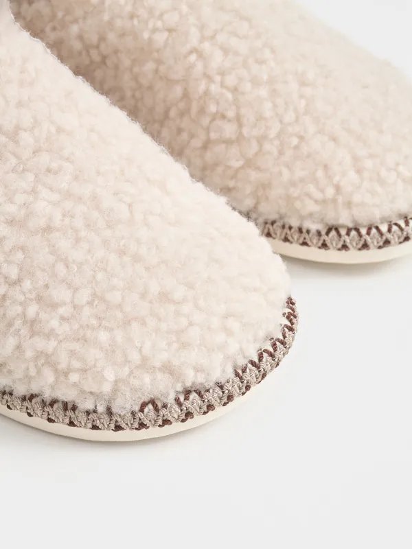 Тапочки домашние, высокие, молочные, Cozy winter, image-3