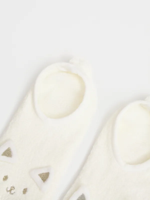 Әйелдер шұлықтары, үйге арналған, өлшемі 39-41, шенилл, сарғылт-қоңыр, Мысық, Funny chenill, image-1