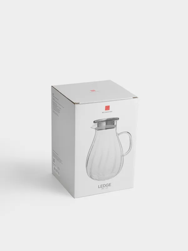 Кувшин, 1,8 л, с крышкой-фильтром, стекло Б/сталь, Ledge, image-5