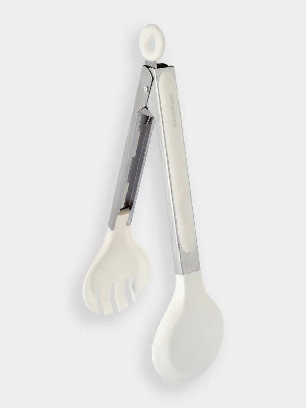 Щипцы кухонные, 25 см, для пасты/салата, силикон/сталь, молочные, Assist, image-0