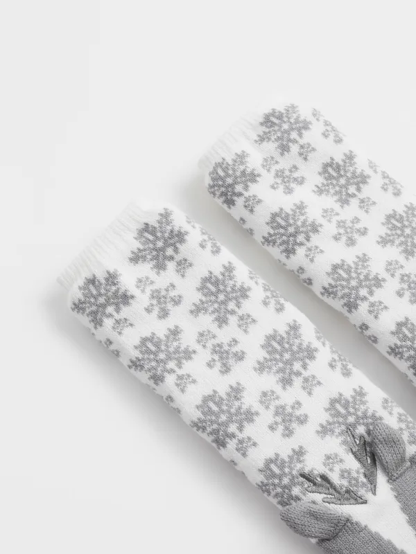 Әйелдер шұлықтары, үйге арналған, өлшемі 39-41, акрил/шерпа, сүт түстес, Бұғы, Hot winter, image-2