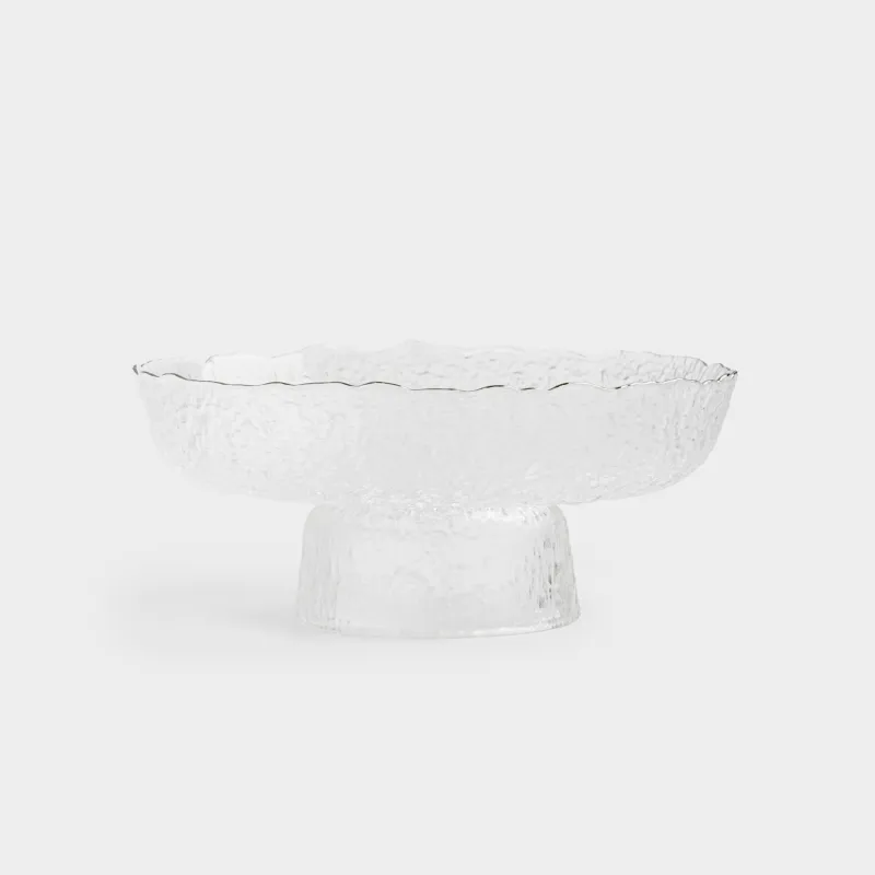 Жеміс вазасы, 20х8 см, аяқты, шыны, күміс жиегі бар, Nautilus silver