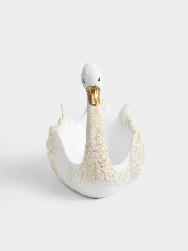 Конфетница, 29x25 см, полирезин, молочно-золотистая, Лебедь, Swan, image-3