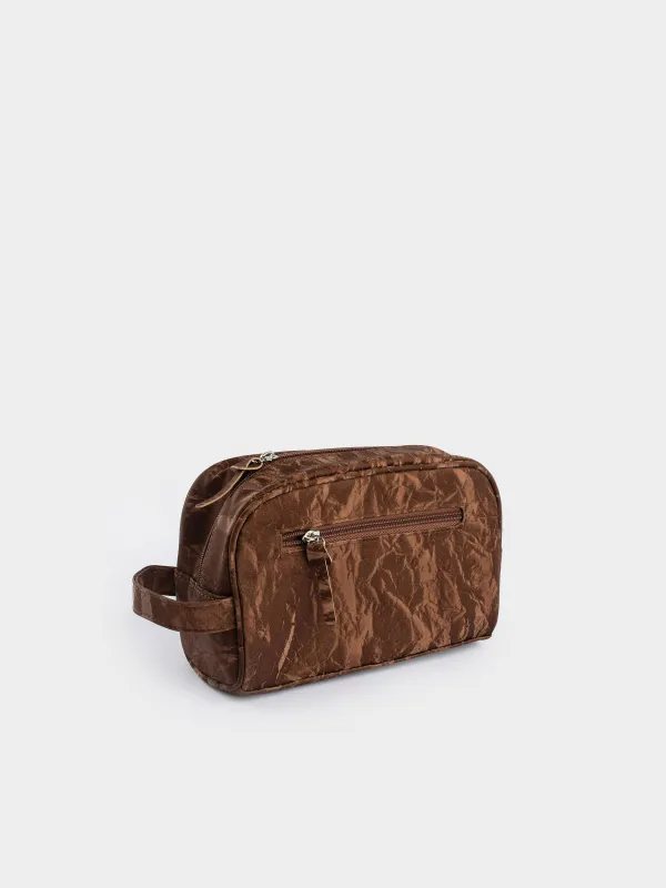 Косметикалық сөмке, 23х16 см, полиуретан, қоңыр, Krush, image-1