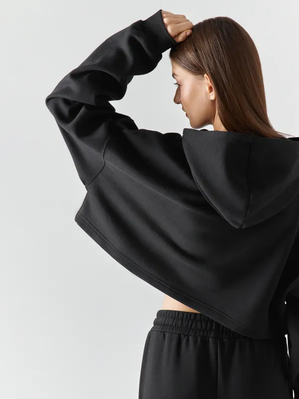 Әйелдерге арналған худи, өлшемі XS, мақта/полиэстер, қара, Fidelma, image-6