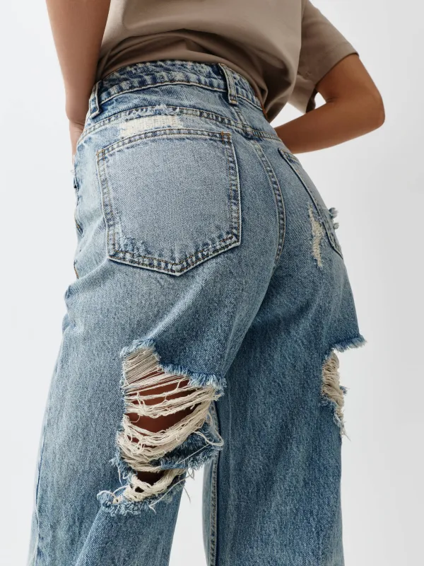 Әйелдер джинс шалбары, өлшемі 42, биік, мақта, ашық көк, Rochelle, image-2