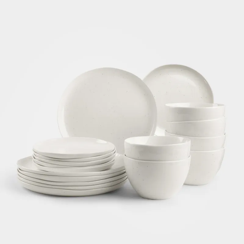 Асхана жиынтығы, 6 тұлға, 18 зат, фарфор N, сүт түсті,, Нүктелер, Boho