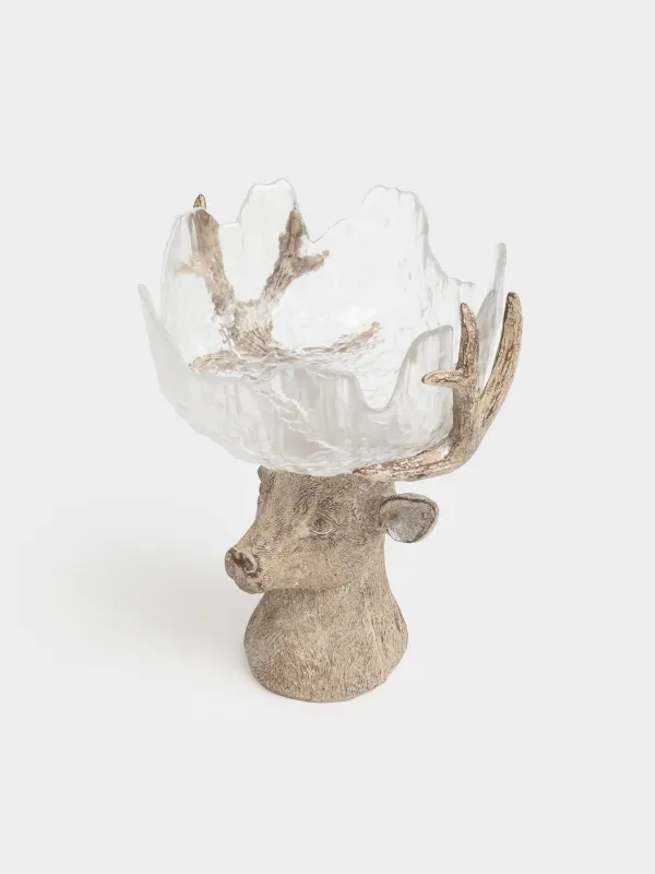 Ваза для фруктов, 27х17х23 см, на ножке, полирезин, цвет, Олень, Arctic deer, image-4