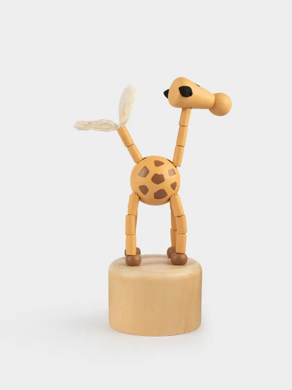 Ойыншық, 13х5 см, тартқыш жібі бар ойыншық, ағаш, сары, Жираф, Jungle, image-2