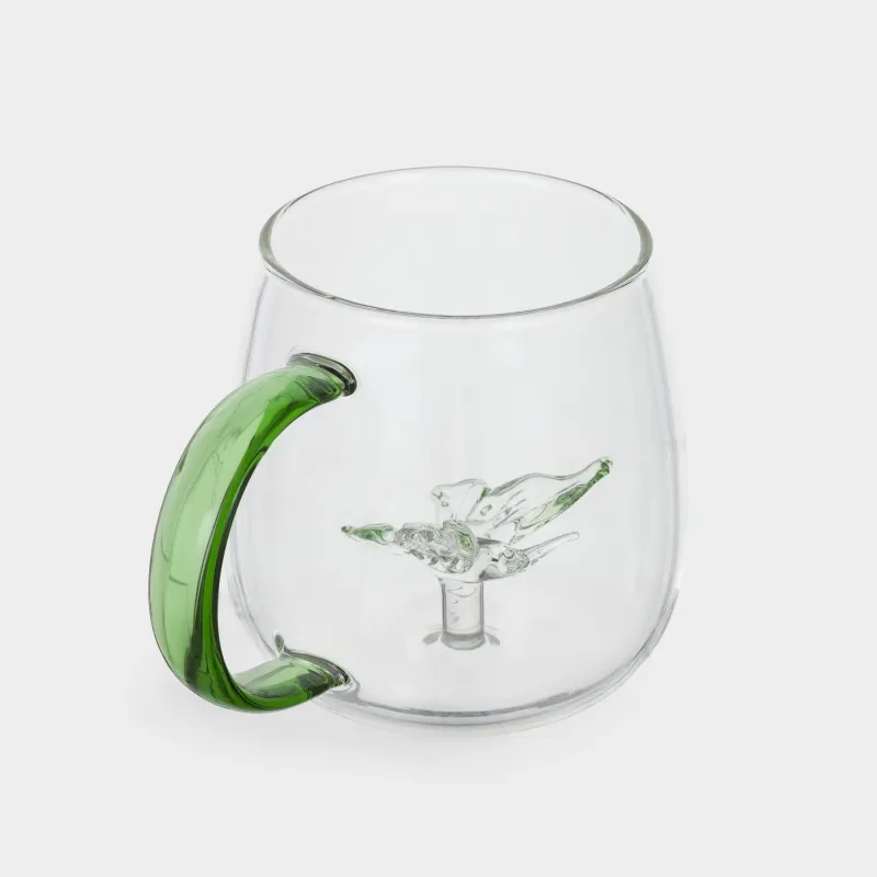 Саптыаяқ, 400 мл, шыны Б, жасыл тұтқа, көбелек, Shape, image-1