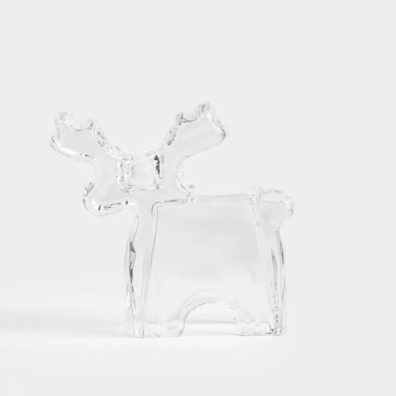 Подсвечник, 10 см, для тонкой свечи, стекло, Олень, Deer shape