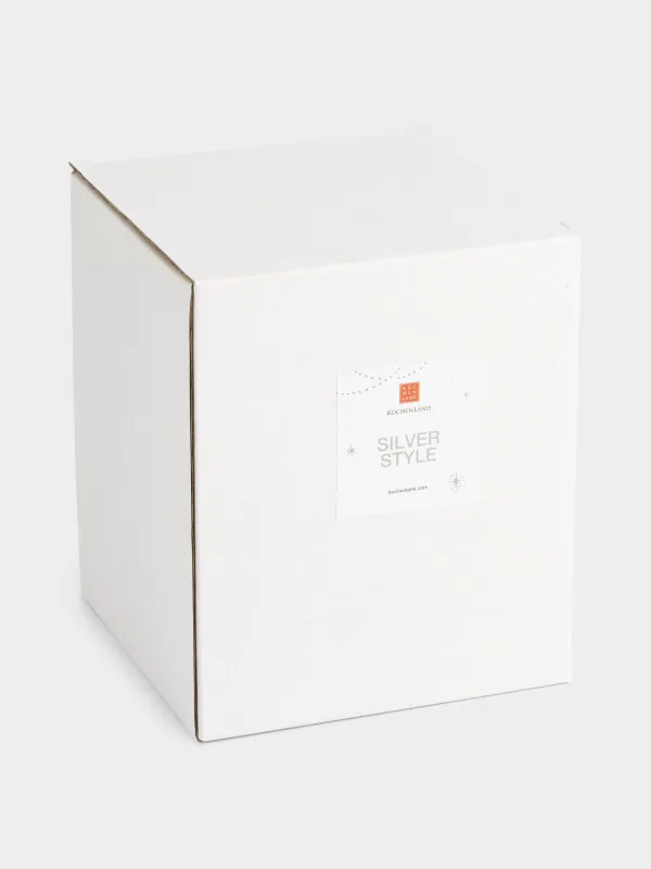 Мүсінше, жарықтандырылған, 12 см, шыны/пластик, сұр, Шырша шары, Silver style, image-4