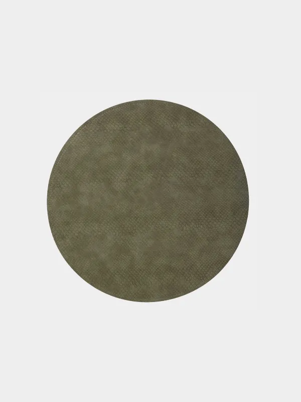 Аспаптарға арналған майлық, 38 см, екі жақты, ПВХ, дөңгелек, жасыл/қоңыр, Жылан қабыршақтары, Rock, image-0