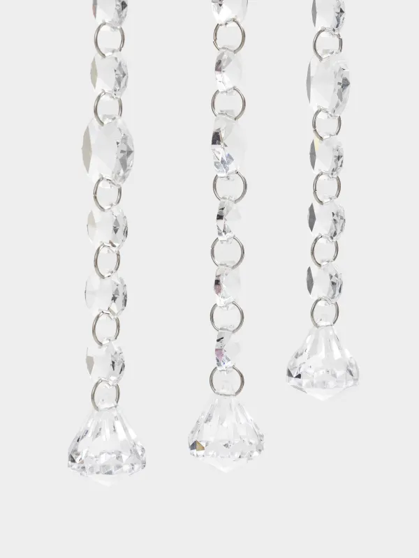 Ветка декоративная, 55 см, Серебристые кристаллы, Crystal decor, image-2