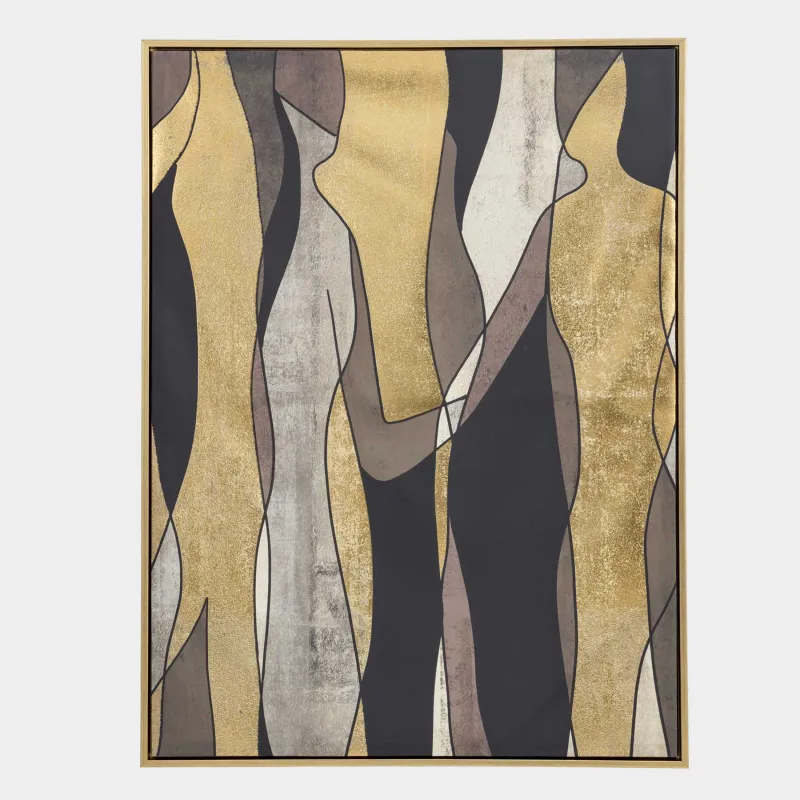 Картина в раме, 75х100 см, холст, золотисто-коричневая, Абстракция, Abstract