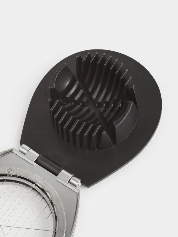 Яйцерезка, 11 см, 2 в 1, металл/пластик, серебристо-черная, Start, image-3