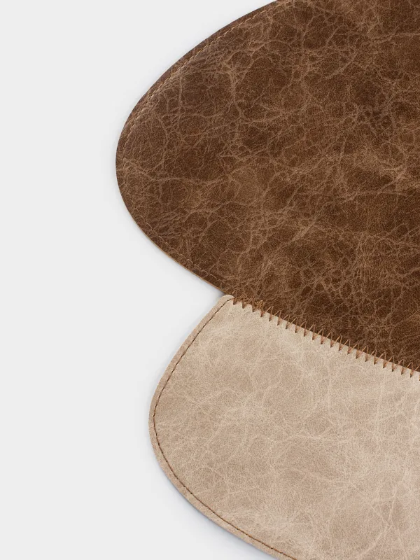 Салфетка под приборы, 40х45 см, ПВХ/полиэстер, фигурная, бежево-коричневая, Грибы, Rock shape, image-5