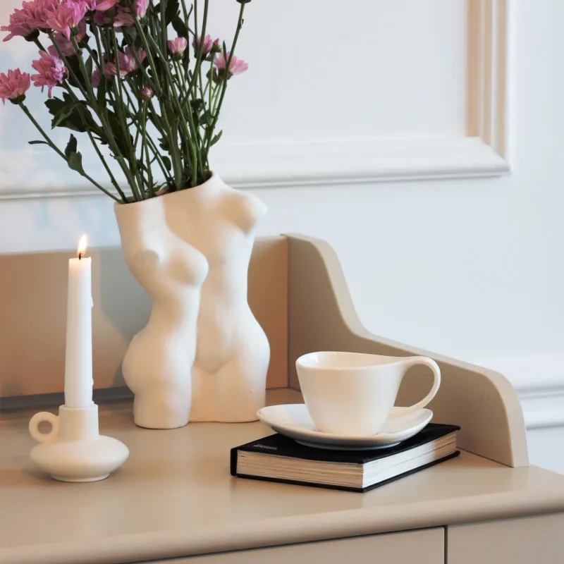 Гүл вазасы, 23 см, сәндік, фарфор P, ақ, екі, He&She, image-7