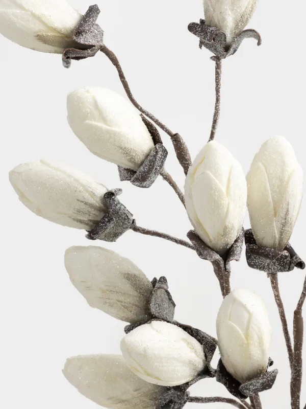 Сәндік бұтақ, 1 м, пенопласт, Ақ магнолия, Magnolia, image-3