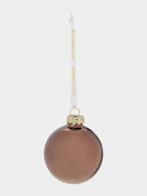 Шырша ойыншықтарының жиынтығы, 6 см, 6 дана, шыны, жылтырақтары бар, қола, Шар, Ball sparkle, image-3