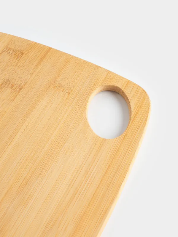 Доска разделочная, 35х25 см, прямоугольная, закругленная, бамбук, Bamboo, image-1