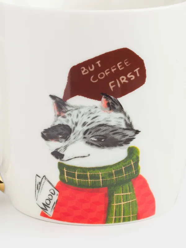 Кружка, 380 мл, Енот и еж, Forest animals, image-5