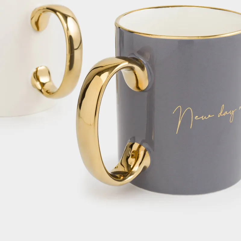 Кружка, 350 мл, 2 шт, с ситом на подставке, фарфор N/сталь, серая/белая, Scroll, image-7