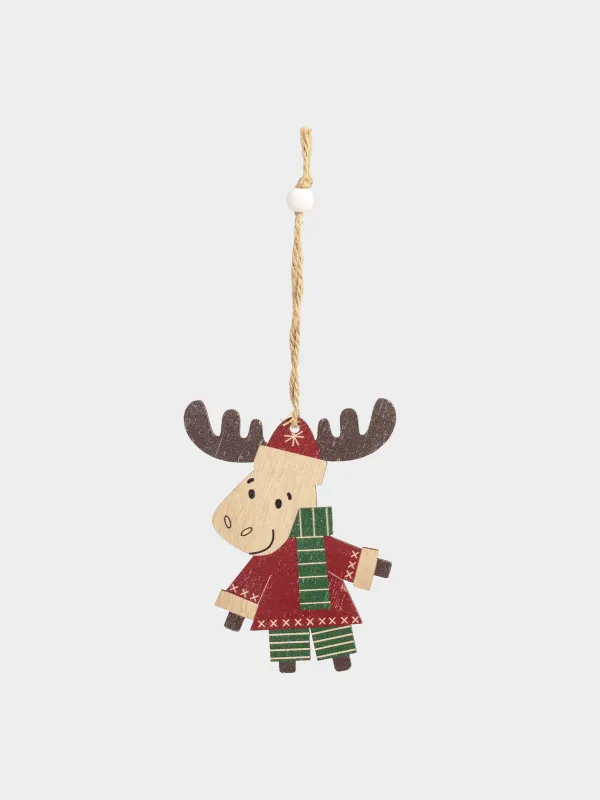 Шырша ойыншықтарының жиынтығы, 11 см, 2 дана, ағаш/полиэстер, Аю мен бұғы, Figure wood, image-3