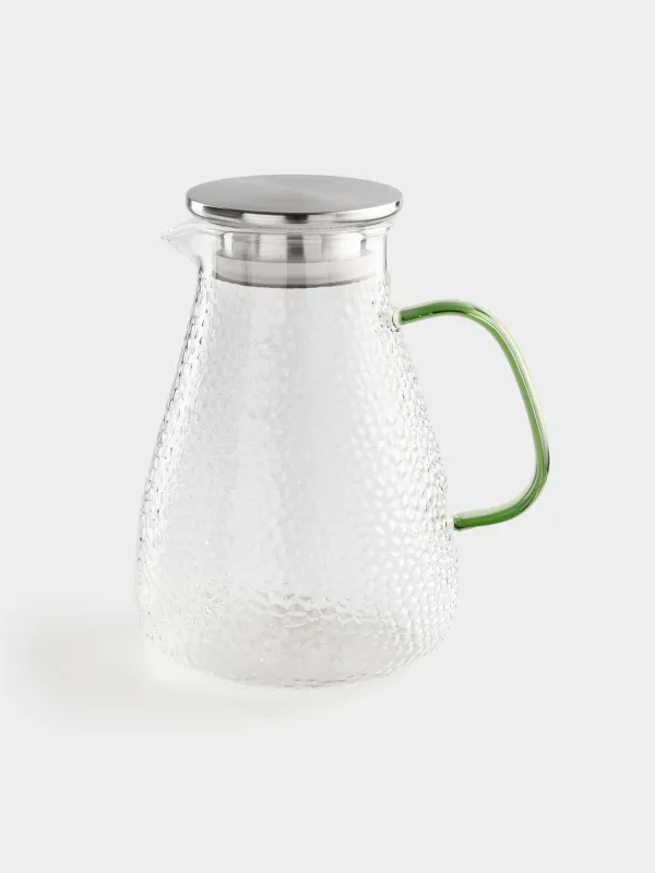 Құмыра, 1,7 л, сүзгіш қақпағы бар, болат құйылған шыны, жасыл тұтқасы бар, Dawned, image-0