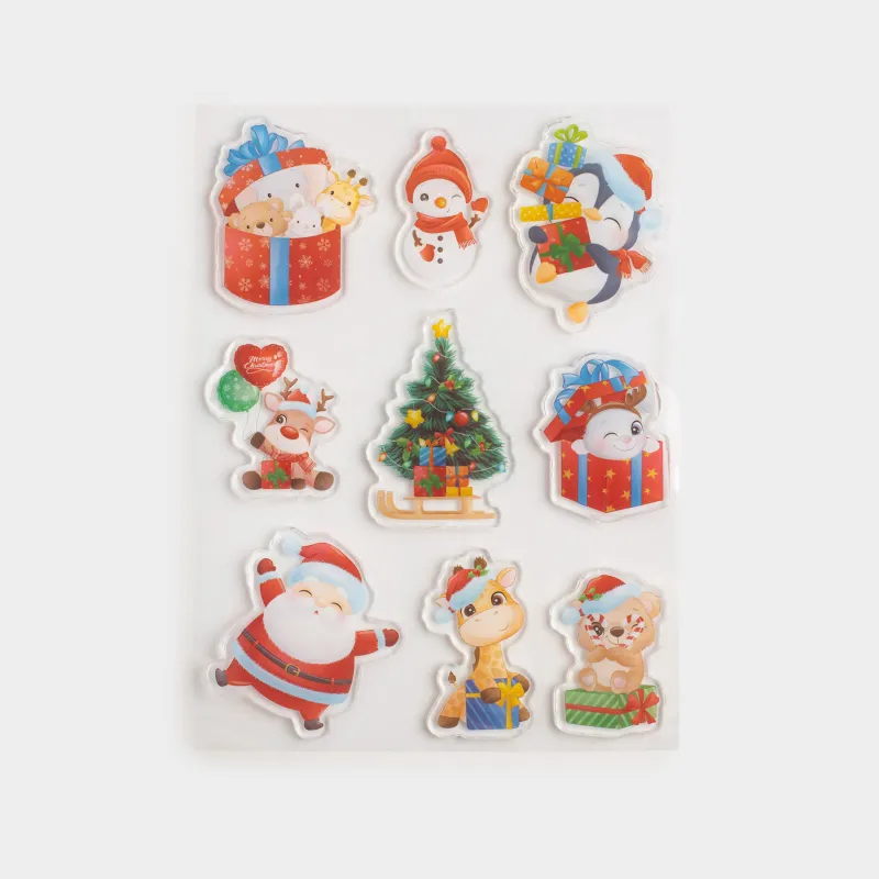 Жапсырмалар жинағы, 15х20 см, қайта пайдалануға болады, термопластик, Шырша, Christmas decal