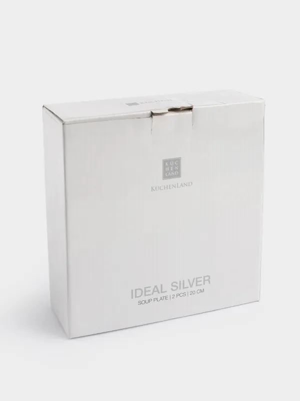 Сорпа табақшасы, 20х5 см, 2 дана, Фарфор F, ақ, идеалды күміс, image-5