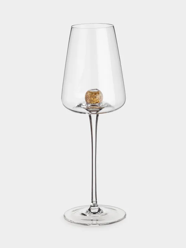 Бокал для белого вина, 350 мл, 2 шт, кристальное стекло, Янтарный шар, Sorento globular, image-1