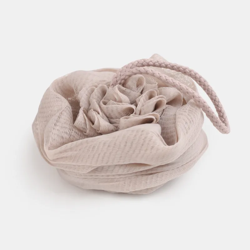 Мочалка для мытья тела, 13 см, полиэтилен, бежевая, Бант, Showy, image-2