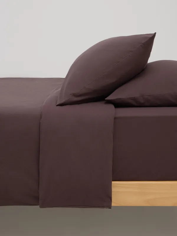 Пододеяльник, 200х220 см, вареный хлопок, коричневый, Washed cotton, image-0