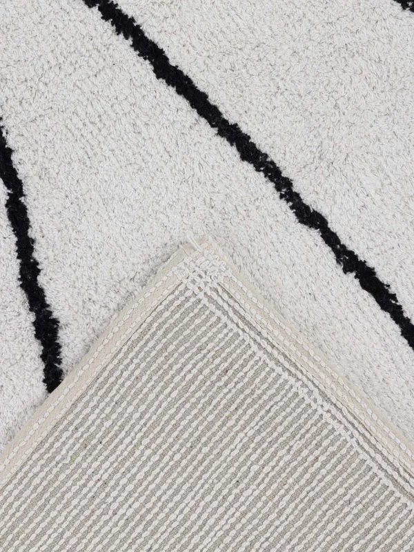 Кілем, 150х210 см, мақта, сүт түстес, Сызықтар, Rhombic, image-4