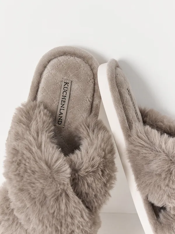 Әйелдер тәпішкелері, үйге арналған, өлшемі 36-37, полиэстер, қоңыр, Tape, image-5