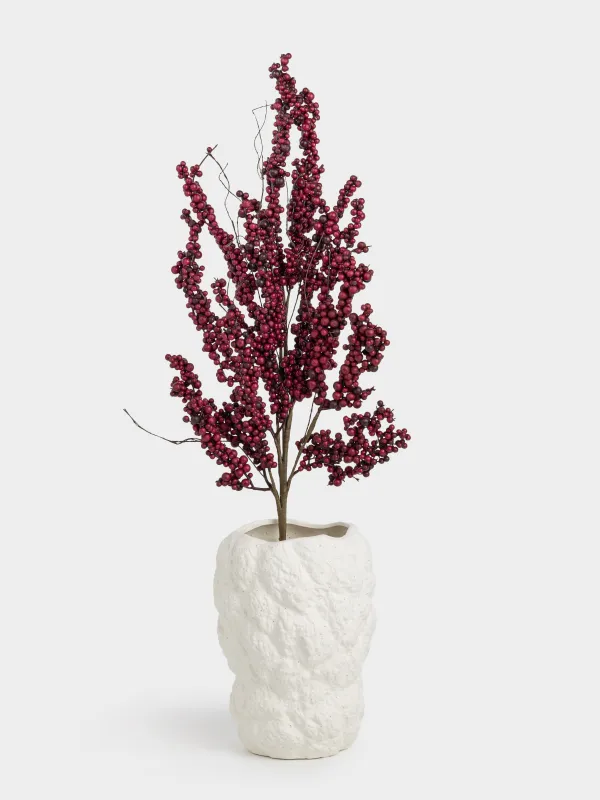 Ваза для цветов, 25 см, керамика, белая, в крапинку, Камень, Invictus, image-4