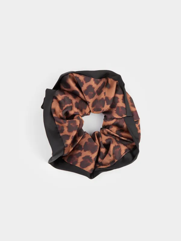 Шаш резеңкесі, 14 см, сәтен, сарғылт-қоңыр және қара, Silk, image-0