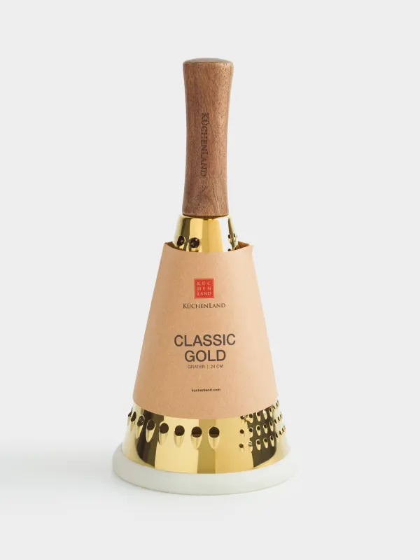 Терка, 24 см, сталь/дерево/резина, круглая, золотистая, Classic gold, image-5