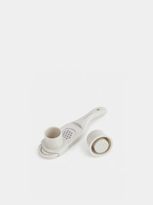 Терка для чеснока, 17 см, с держателем, сталь/пластик, серая, Soft kitchen, image-1