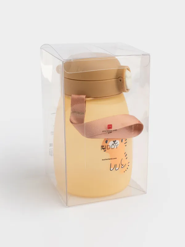 Бутылка-поильник, 460 мл, с ремешком, Тигр, Kiddy, image-6