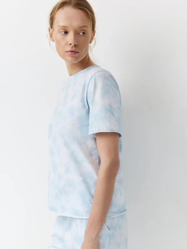 Әйелдер футболкасы, үйге арналған, өлшемі S, мақта/эластан, көгілдір, Jocelyn, image-0