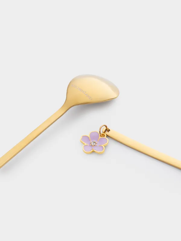 Десерт қасығы, 14 см, 2 дана, болат, алтын, Инелік/Гүл, Bloome, image-2