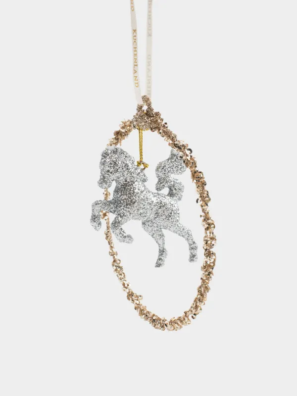 Шырша ойыншығы, 11 см, металл/пластик, шампан, Жылқы, Figure sparkle, image-1