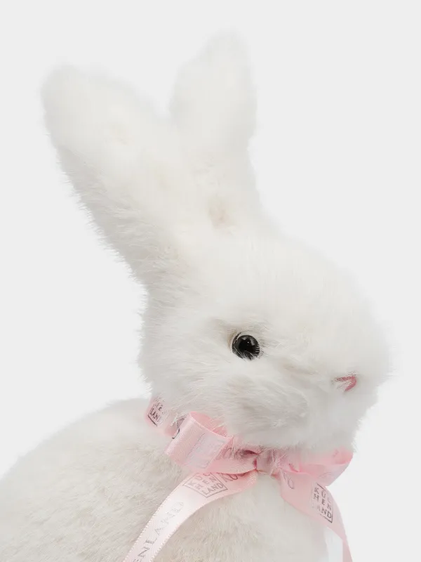 Сәндік бұйым, 13х20 см, жасанды үлбір, сүт түстес, Пасха қояны, Rabbit, image-4